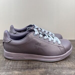 KURU Roam Women's 7.5 Classic Court Leather Sneaker Lilac‎ Shimmer/Blue Fog